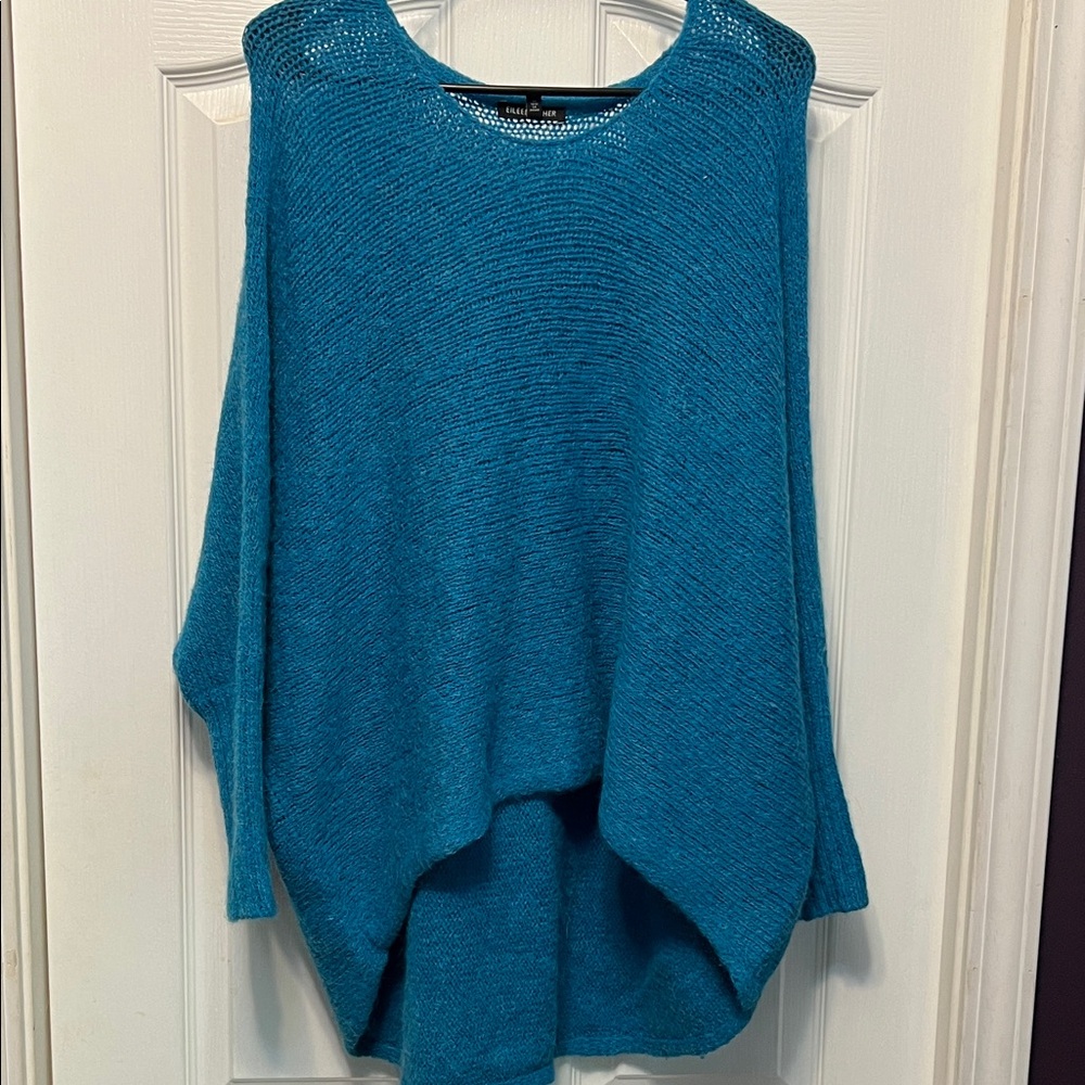 Eileen Fisher Teal Knit Sweater